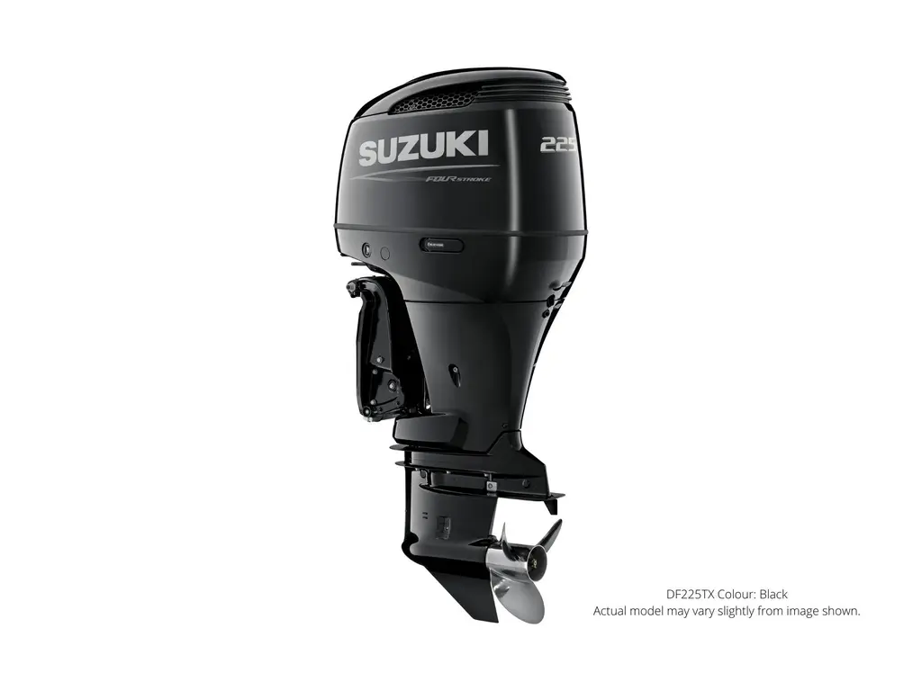 Suzuki DF225 Noir, Électrique, 25″ Longueur de l’arbre, Alimentation à distance Inclinaison et garniture, Counter Rotation 2024