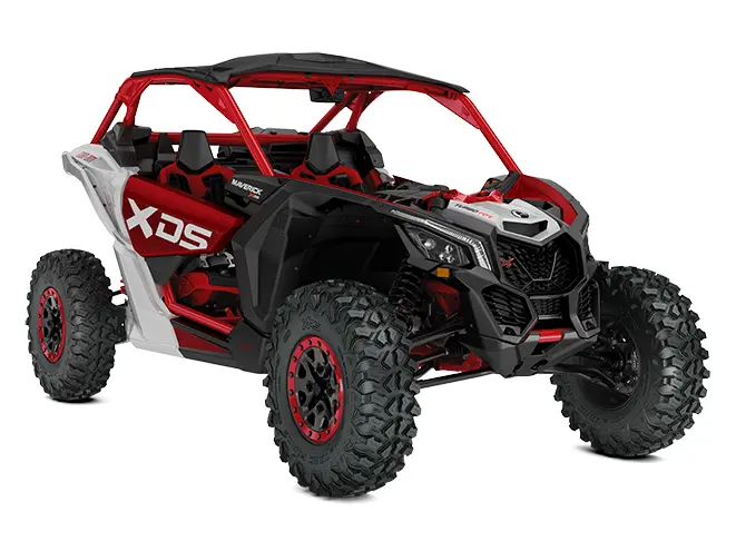 Can-Am Maverick X3 X DS TURBO RR Rouge enflammé et hyper argent 2025