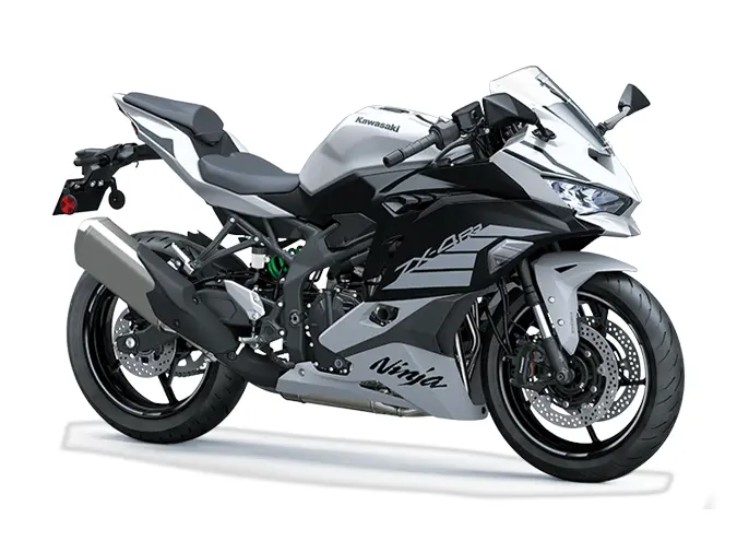 2025 Kawasaki NINJA ZX-4RR Metallic Matte Whitish Silver / Metallic Flat Spark Black