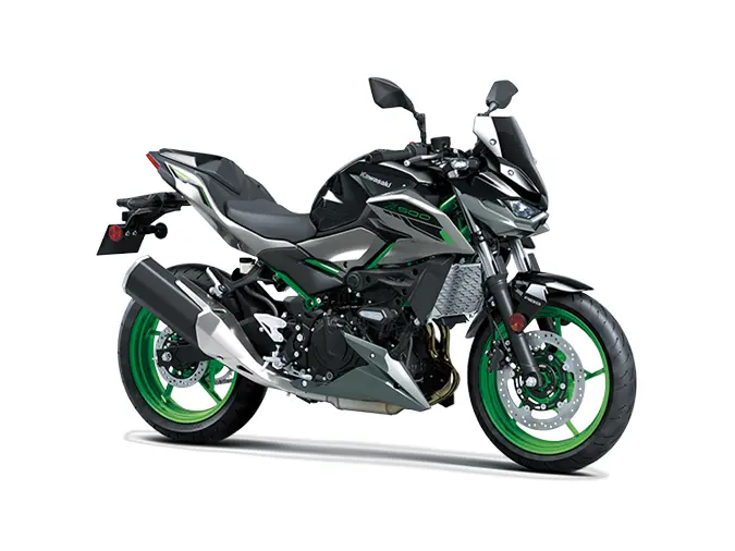 2025 Kawasaki Z500 SE Metallic Moondust Gray / Metallic Spark Black