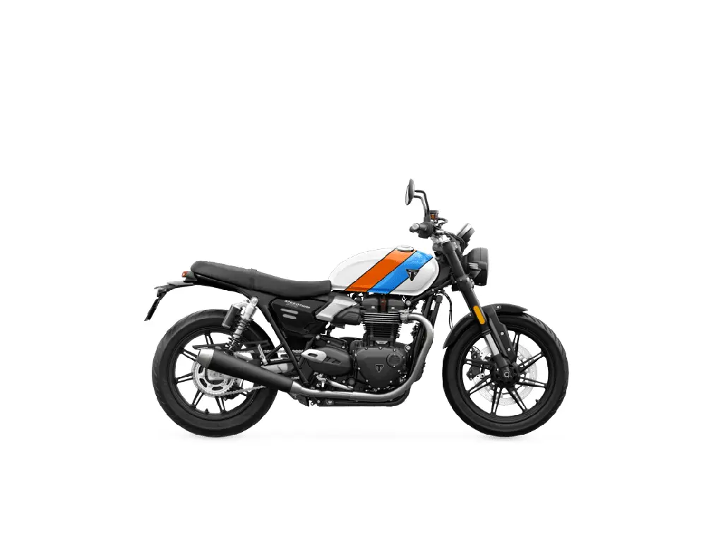 2025 Triumph Speed Twin 900 Pure White/Maui Blue/Tangerine Orange