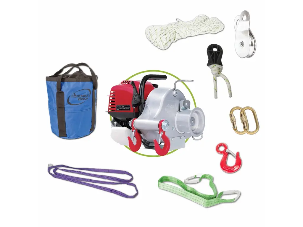 Portable Winch Treuil de tirage à essence GX35 avec accessoires PCW3000-A