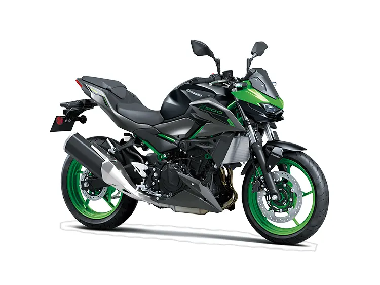 2025 Kawasaki Z500 SE Candy Lime Green / Met Flat Spark Black / Met