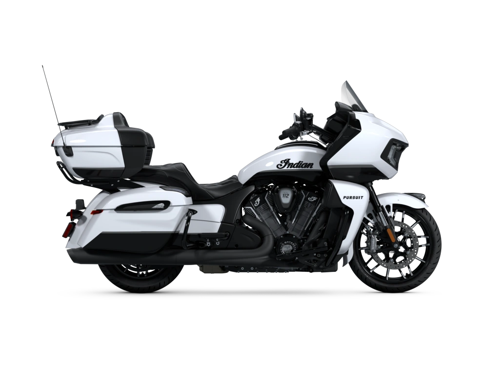 2025 Indian Motorcycle Indian Pursuit Dark Horse Indian Pursuit Dark Horse with 112 and Powerband Audio Package Ghost White Metallic Crystal with Black Vivid Crystal alt
