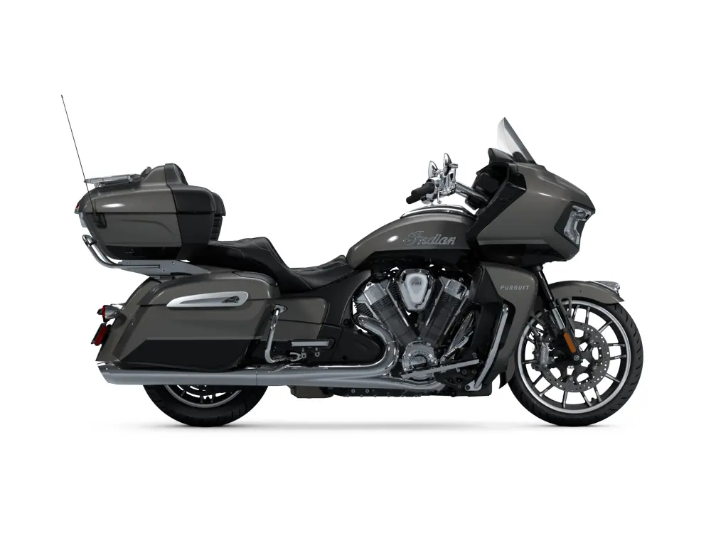 2025 Indian Motorcycle Indian Pursuit Limited with Powerband Audio Package Heavy Metal with Black Metallic