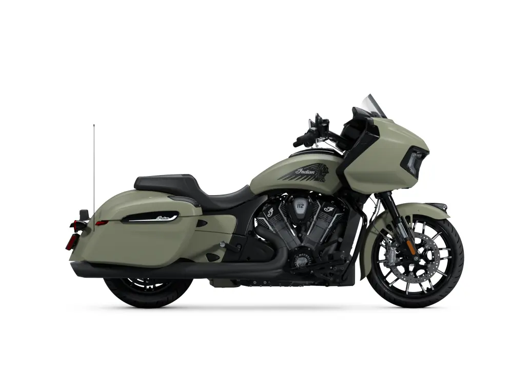 2025 Indian Motorcycle Indian Challenger Dark Horse 112 with PowerBand Audio Package Moss Green Smoke