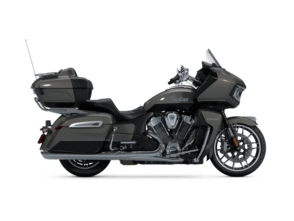 2025 Indian Motorcycle Indian Pursuit Limited with 112 and Powerband Audio Package Heavy Metal with Black Metallic
