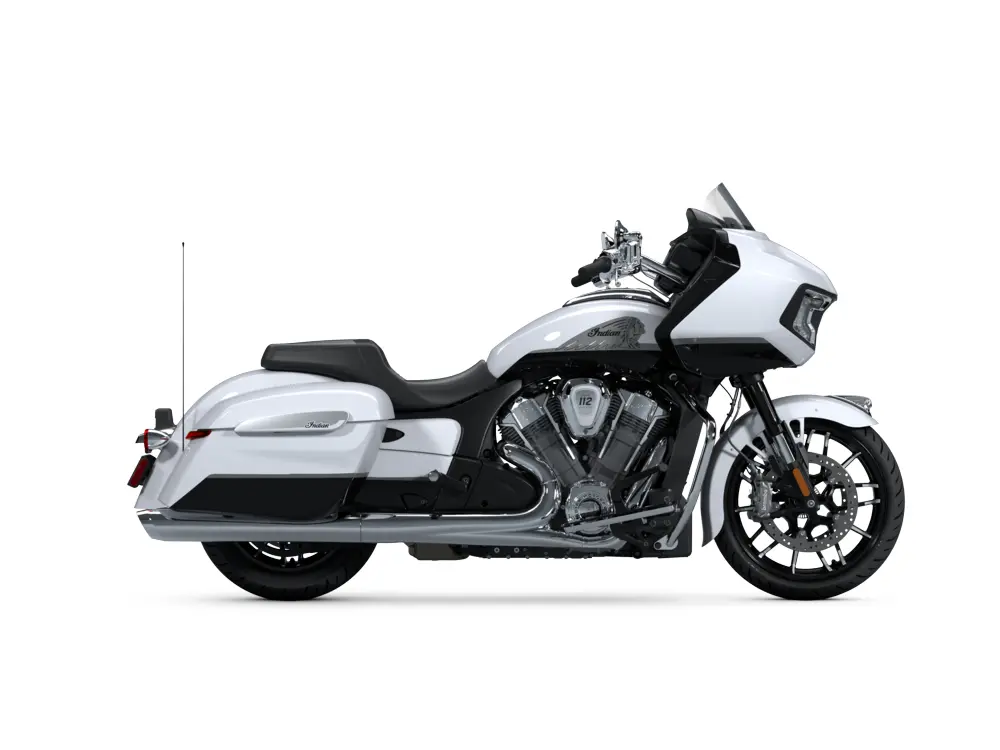 2025 Indian Motorcycle Indian Challenger Limited with 112 Ghost White Metallic with Black Metallic
