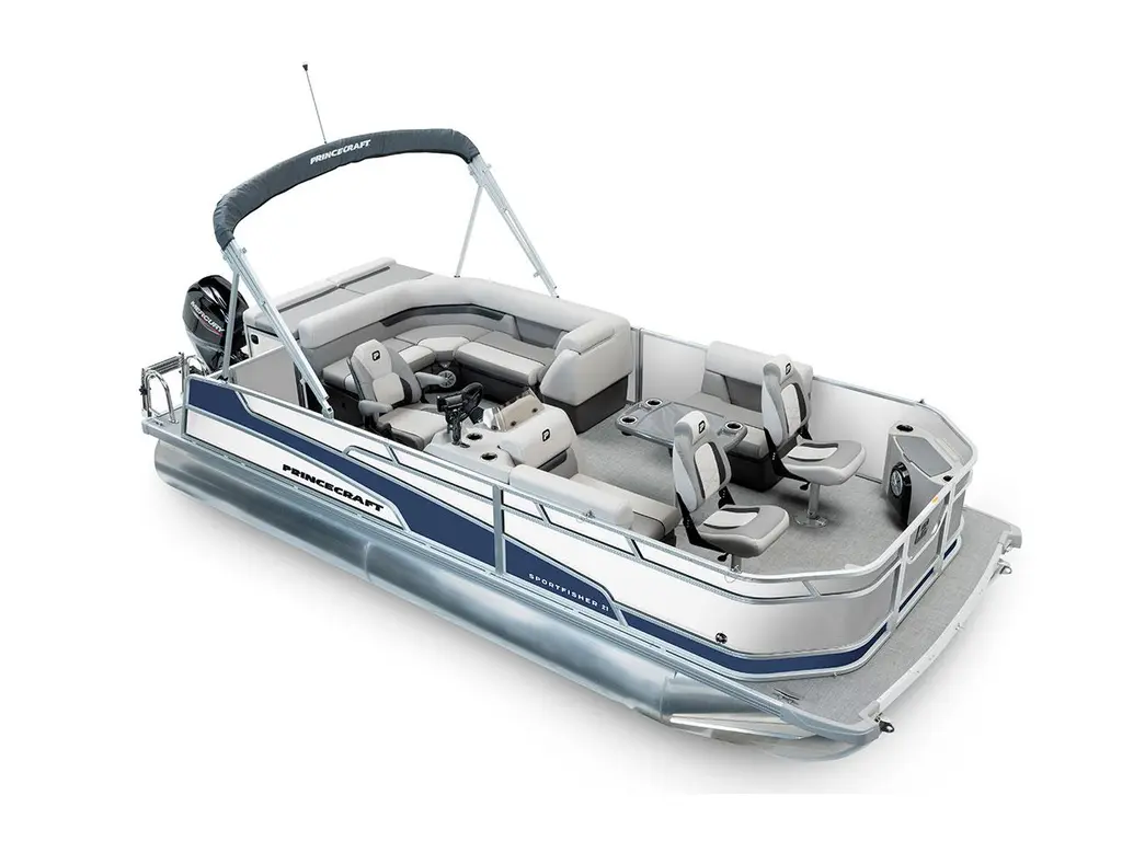 2025 Princecraft Sportfisher 21-2S Pearl Grey - Nautical Blue Edition