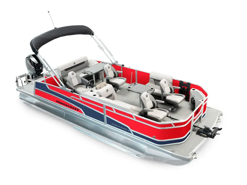 2025 Princecraft Sportfisher 23-2S RL Ruby Red - Nautical Blue Edition
