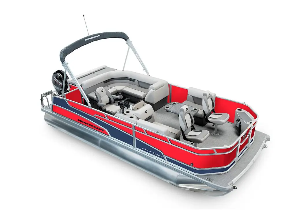 Princecraft Sportfisher 21-2S Rouge Rubis - Édition Bleu Nautique 2025