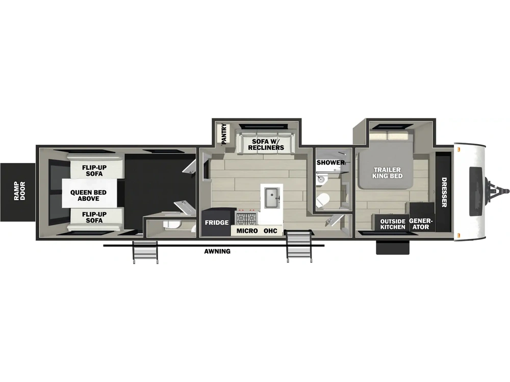 2025 Forest River Rogue Armored Travel Trailers Rogue Armored Travel Trailers 32L132 Floorplan alt