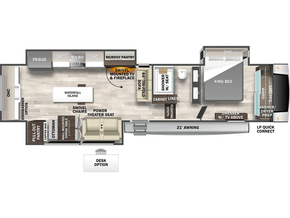 2025 Forest River Cedar Creek Cedar Creek 395WOW - DSO Floorplan alt