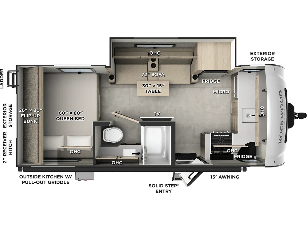 Forest River Rockwood Geo Pro Rockwood Geo Pro G20FK Floorplan 2025 alt