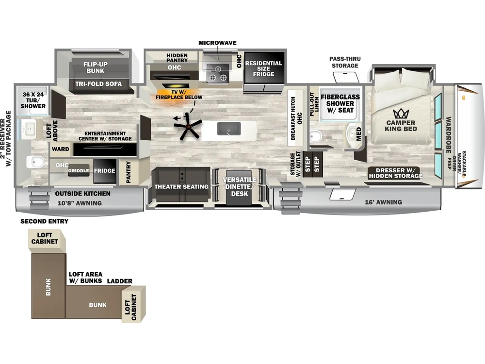 Forest River Sabre Sabre 38DBL Floorplan 2025 alt
