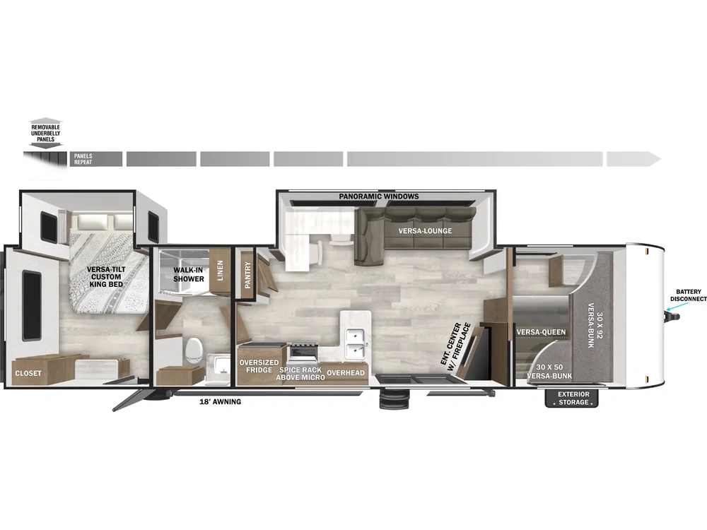 2025 Forest River Wildwood Wildwood 36VBDS Floorplan alt