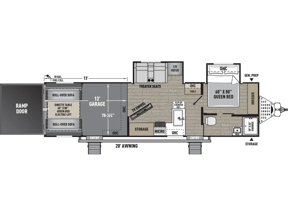 2025 Forest River Work and Play Work and Play 30GS Floorplan alt