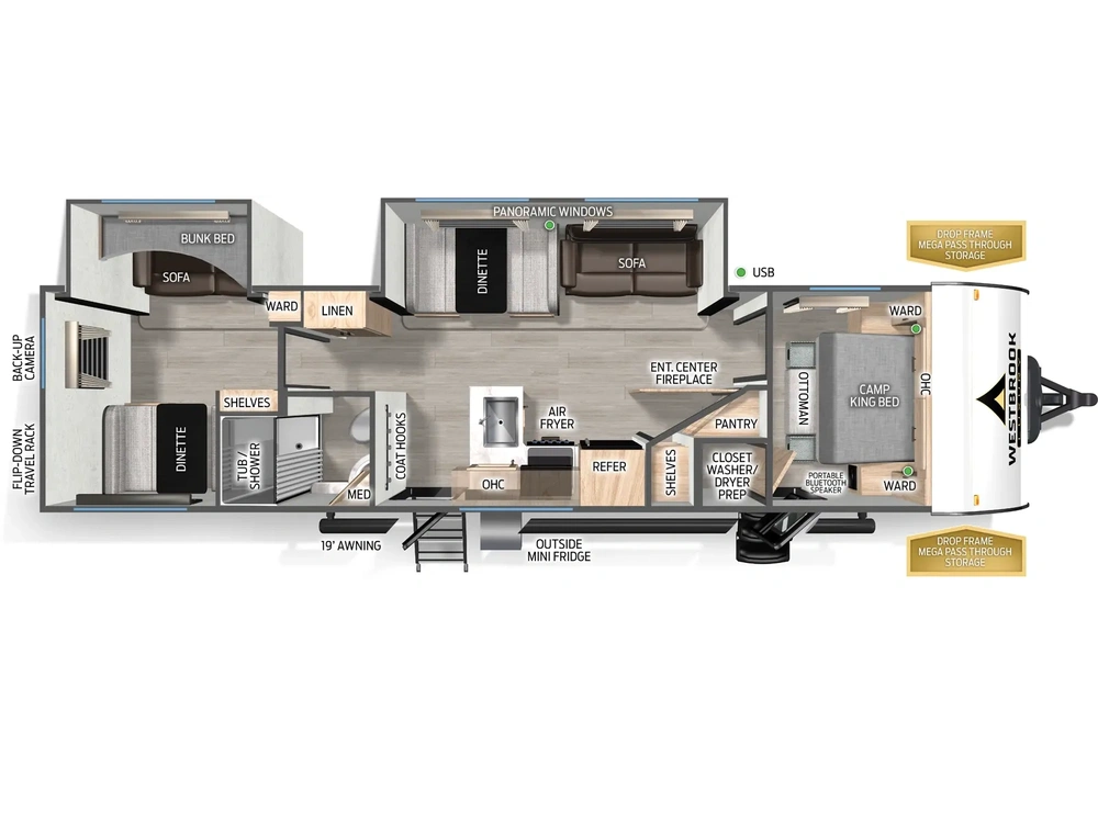 Forest River Westbrook Luxury Westbrook Luxury 305DBLC Floorplan 2025 alt
