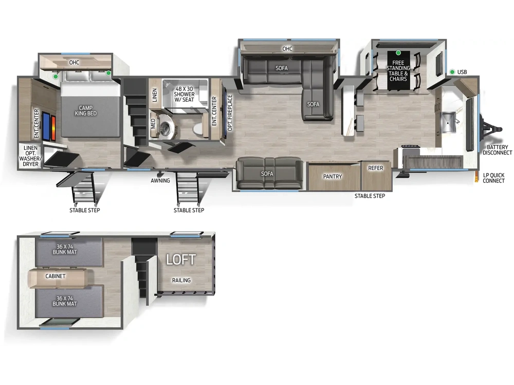 Forest River Campsite Reserve Campsite Reserve 39LA Floorplan 2025 alt