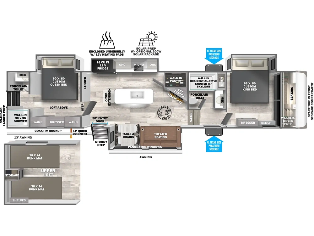 2025 Forest River Wildwood Heritage Glen Fifth Wheels Wildwood Heritage Glen Fifth Wheels 378FL Floorplan alt