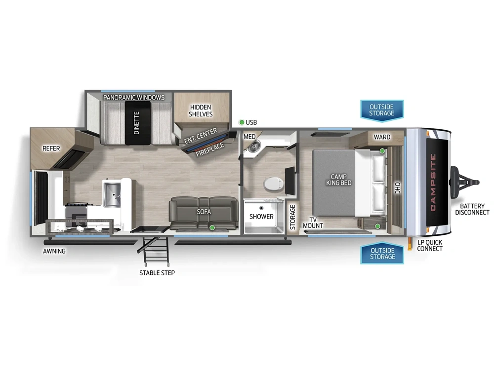 Forest River Campsite Ultra Campsite Ultra 26TH Floorplan 2025 alt