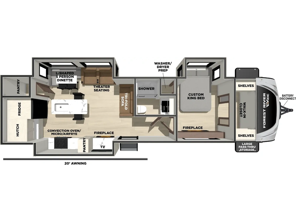 2025 Forest River Vibe Vibe 3400XL Floorplan alt