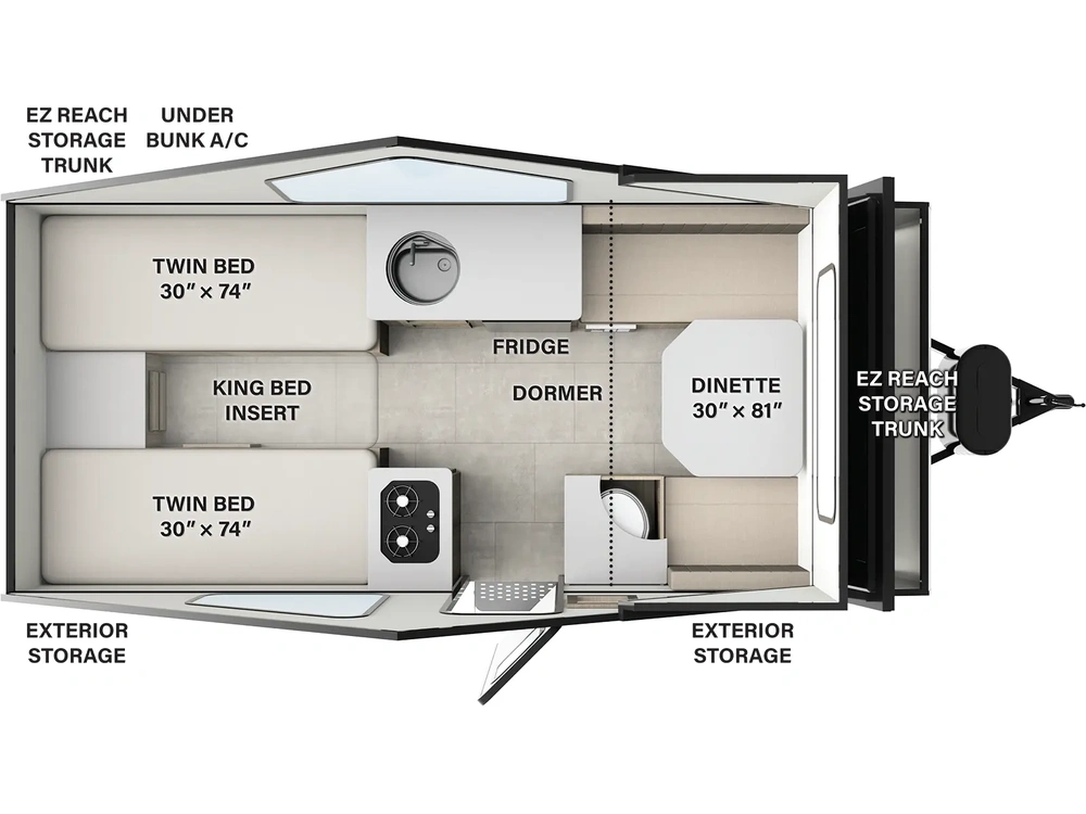 2025 Forest River Rockwood Hardside Pop-Up Campers Rockwood Hardside Pop-Up Campers A213HS Floorplan alt