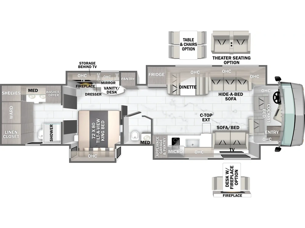Forest River Berkshire Berkshire 45G Floorplan 2025 alt