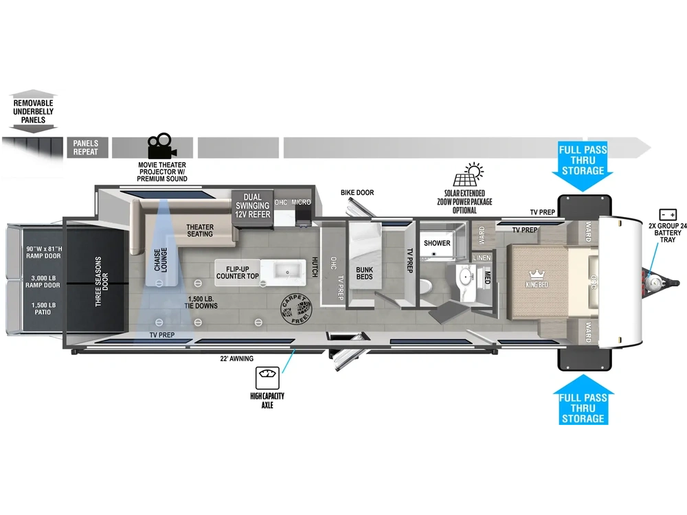 Forest River Wildwood FSX Wildwood FSX 30VC Floorplan 2025 alt