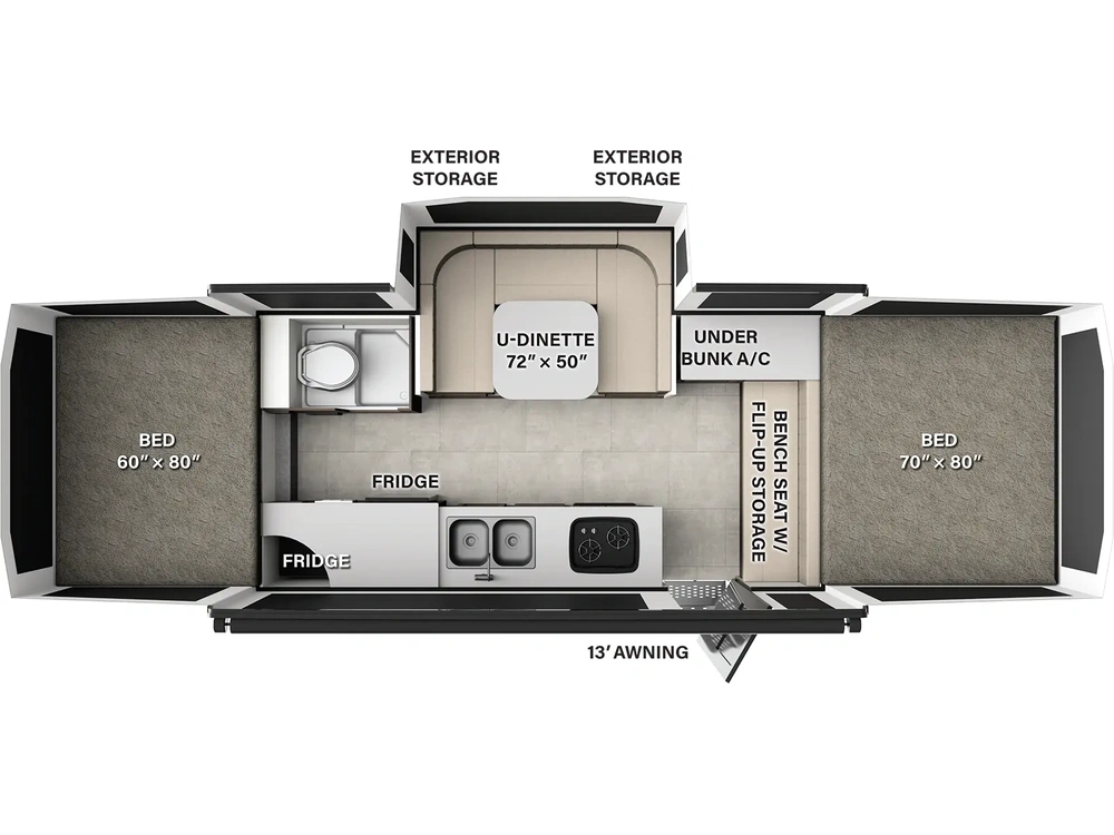 2025 Forest River Flagstaff Tent Flagstaff Tent 27MT Floorplan alt