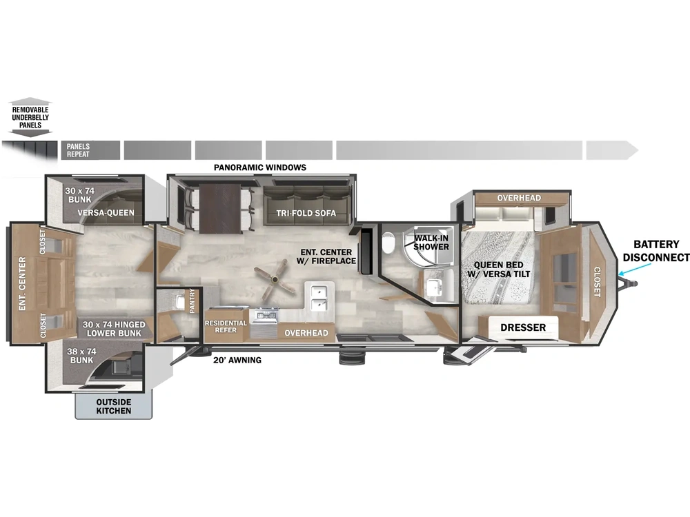 Forest River Wildwood Lodge Wildwood Lodge 42QBQ Floorplan 2025 alt