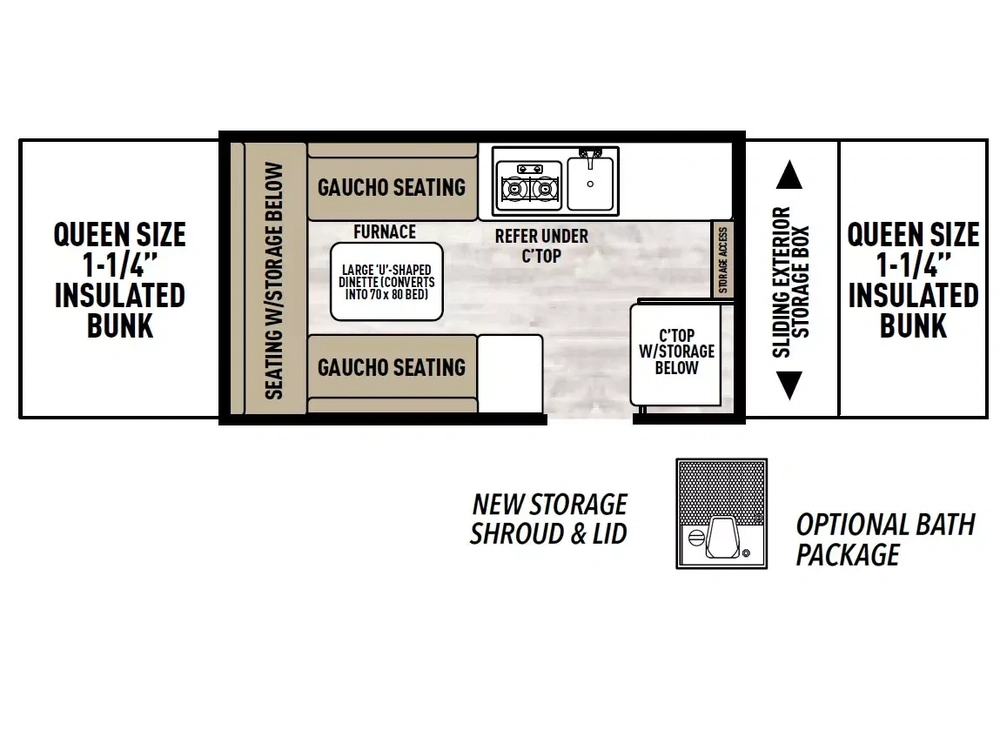 2025 Forest River Viking Camping Trailers Viking Camping Trailers 12.0 TD Premier - DSO Floorplan alt