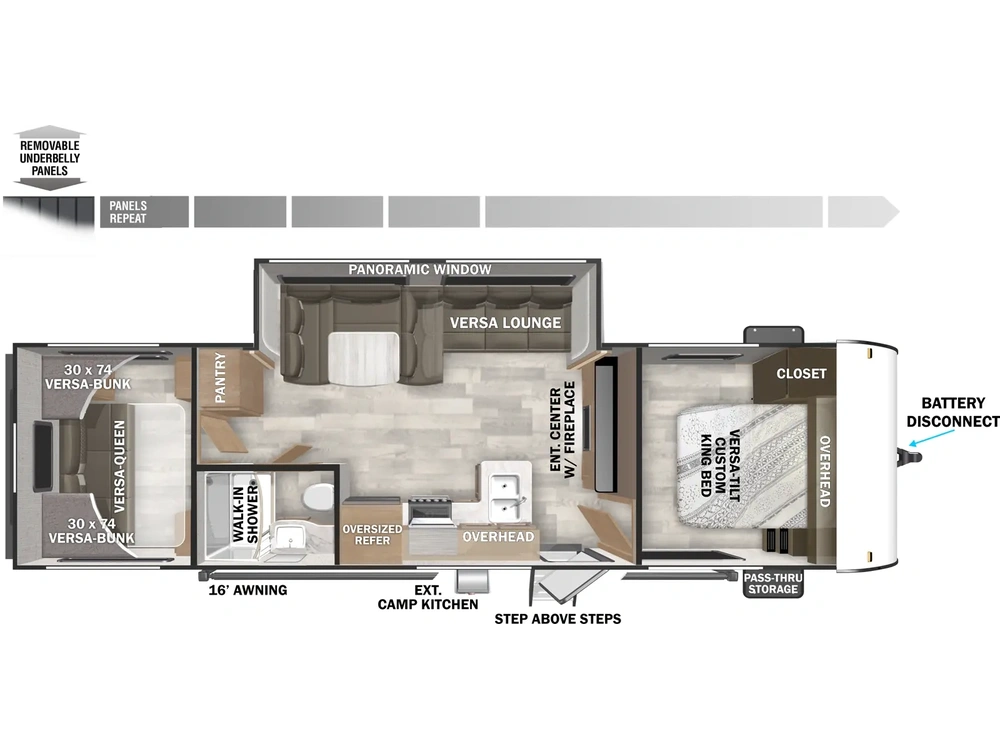 2025 Forest River Wildwood X-Lite Wildwood X-Lite 28VBXL Floorplan alt