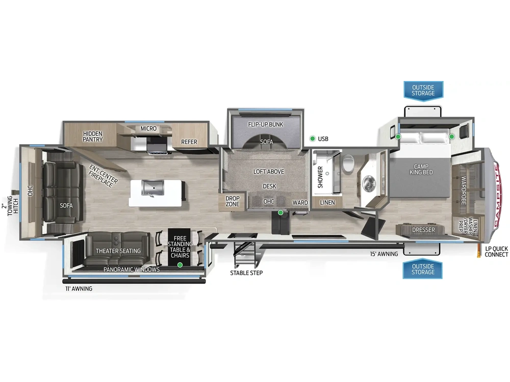 2025 Forest River Campsite Elite Campsite Elite 36RF Floorplan alt