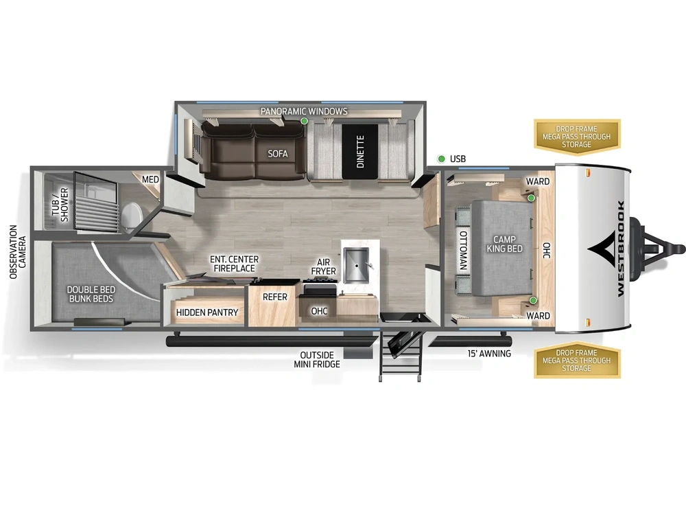 2025 Forest River Westbrook Westbrook 27CC Floorplan alt