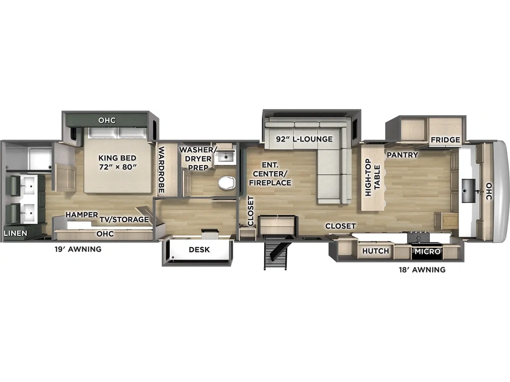 Forest River River Ranch River Ranch 395FKL Floorplan 2025 alt