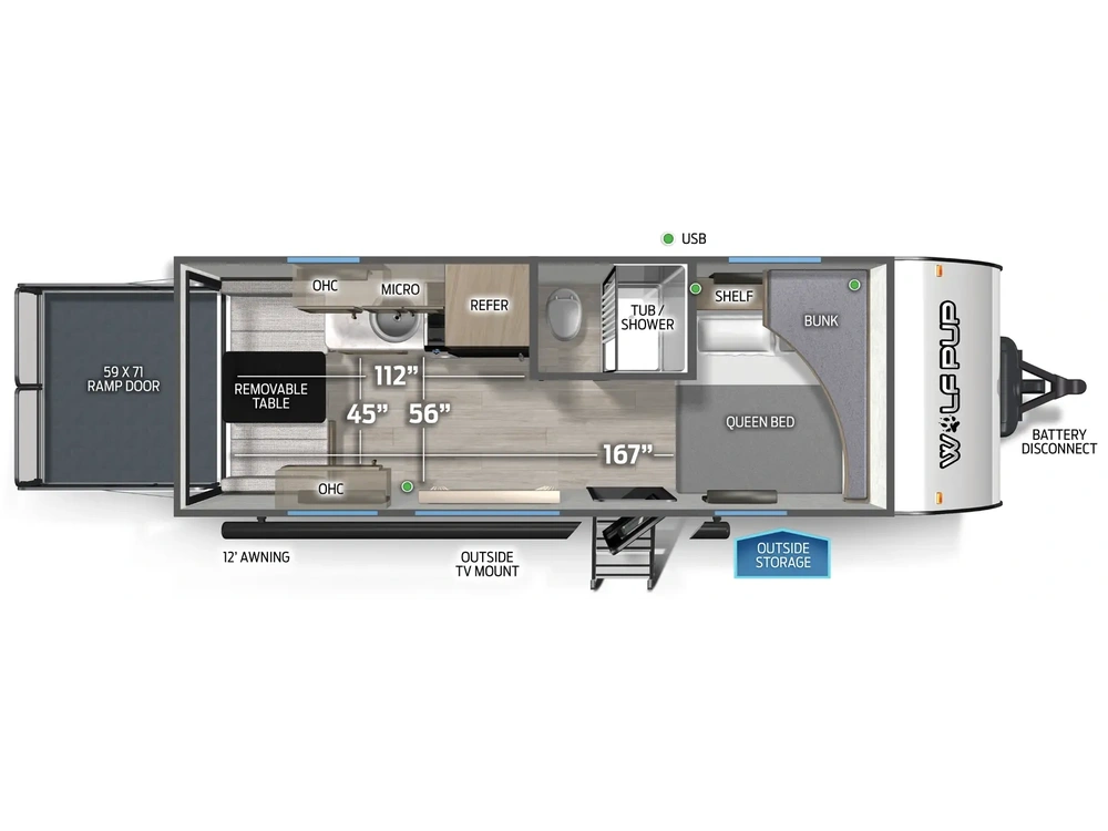 2025 Forest River Cherokee Wolf Pup Cherokee Wolf Pup 18RJBW Floorplan alt