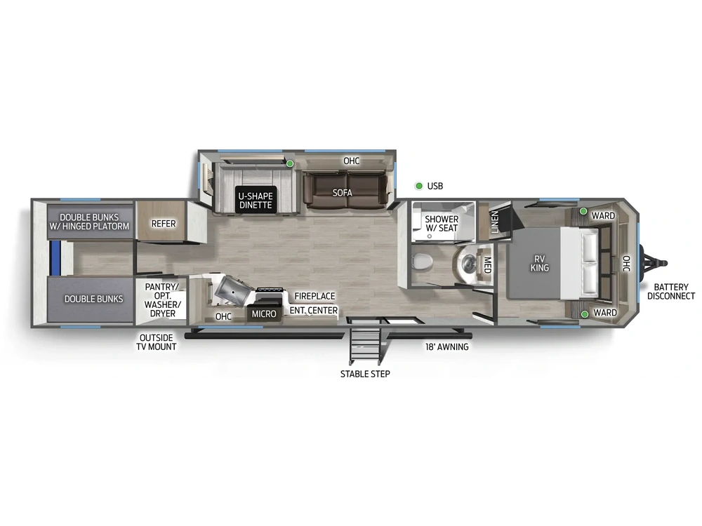 Forest River Cherokee Timberwolf Cherokee Timberwolf 39TN Floorplan 2025 alt
