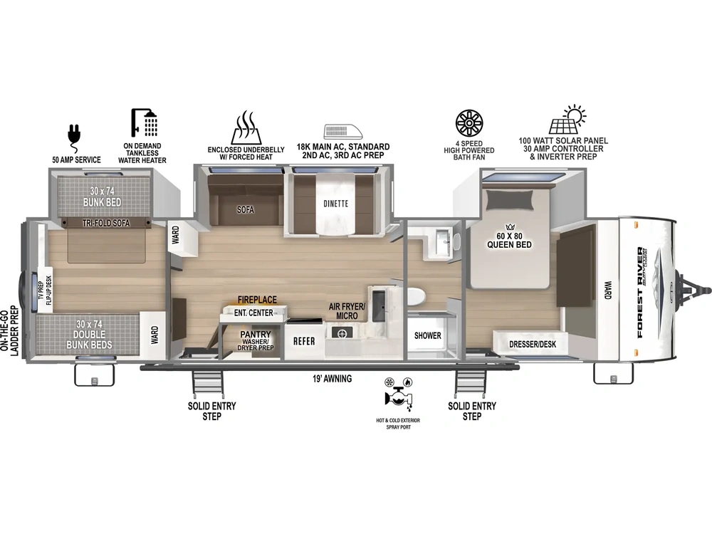 Forest River Surveyor Camp Series Surveyor Camp Series 34CAMP Floorplan 2025 alt