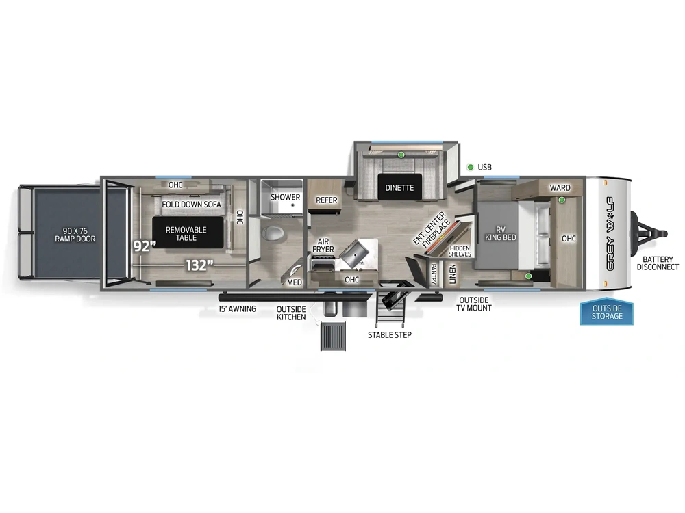 2025 Forest River Cherokee Black Label Cherokee Black Label 28RRTBL Floorplan alt