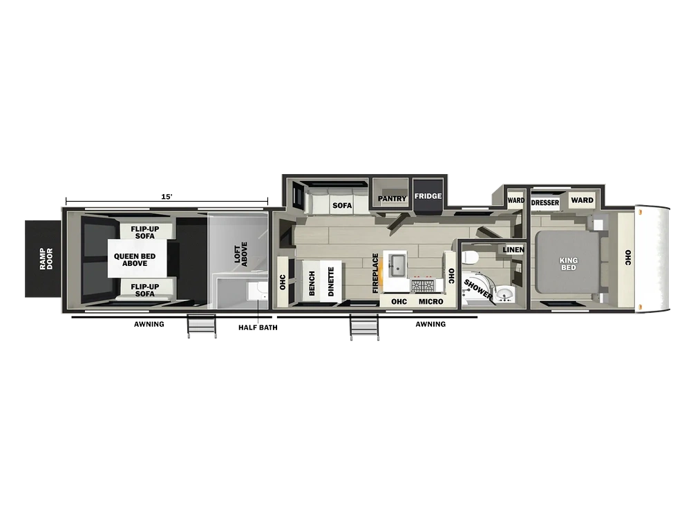 Forest River Rogue Armored Fifth Wheels Rogue Armored Fifth Wheels 4007G2 Floorplan 2025 alt