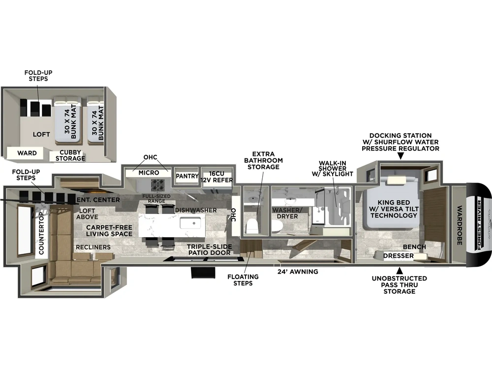 Forest River Impression Impression 44STAY Floorplan 2025 alt