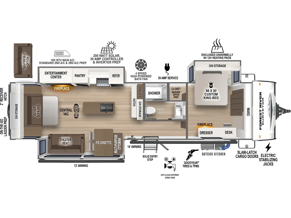 Forest River Grand Surveyor Grand Surveyor 305RLBS Floorplan 2025 alt
