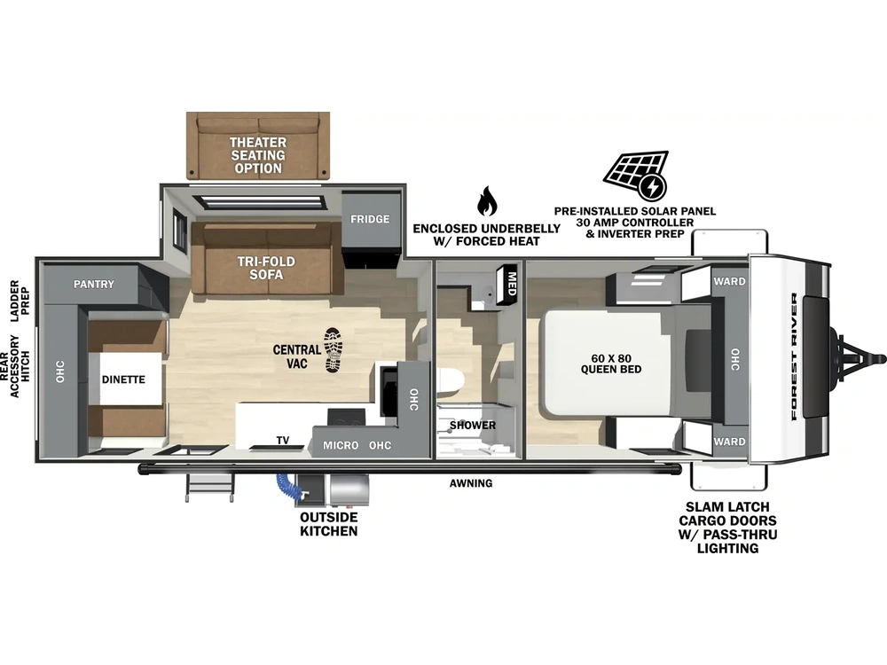 Forest River Ibex Ibex 25RLSS Floorplan 2025 alt