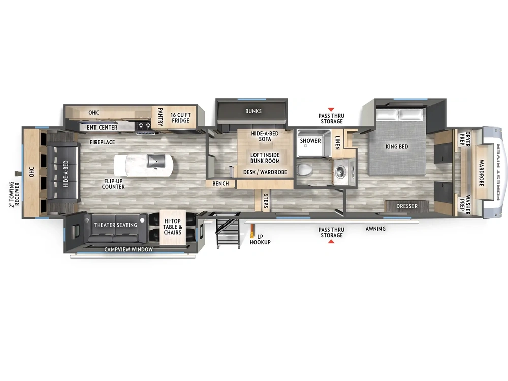Forest River Cardinal Cardinal 36MB Floorplan 2025 alt