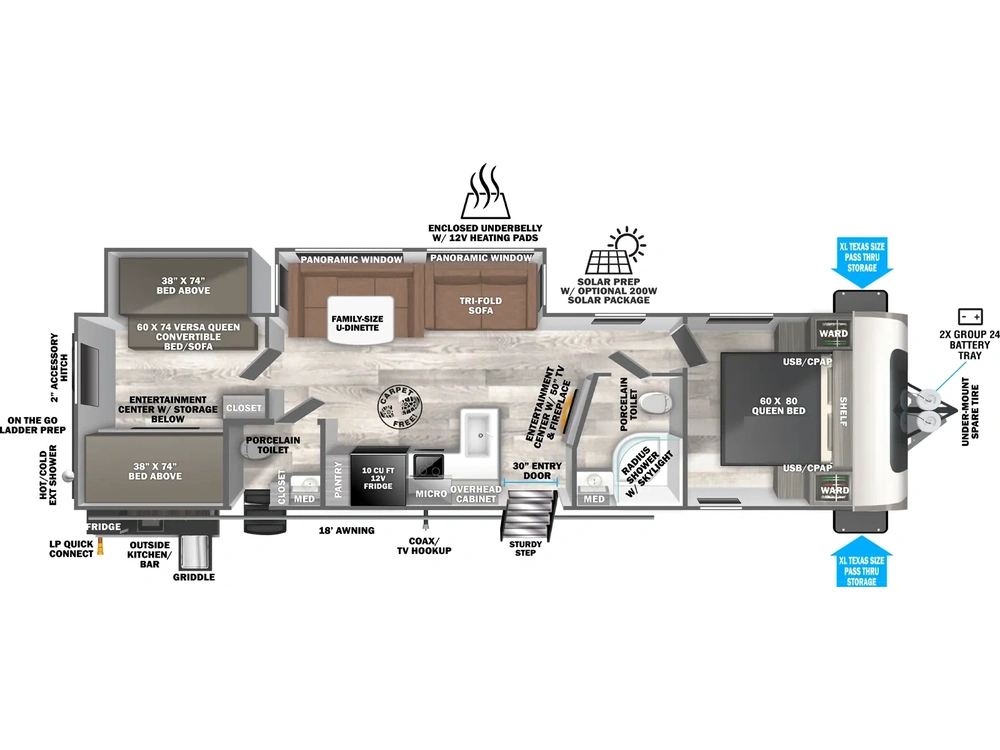 2025 Forest River Wildwood Heritage Glen Travel Trailers Wildwood Heritage Glen Travel Trailers 314BUD Floorplan alt