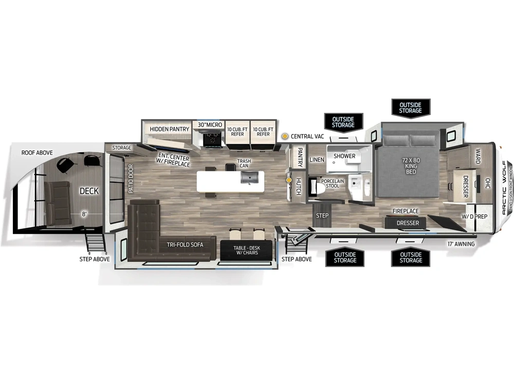 Forest River Arctic Wolf Arctic Wolf 3800DECK - DSO Floorplan 2025 alt