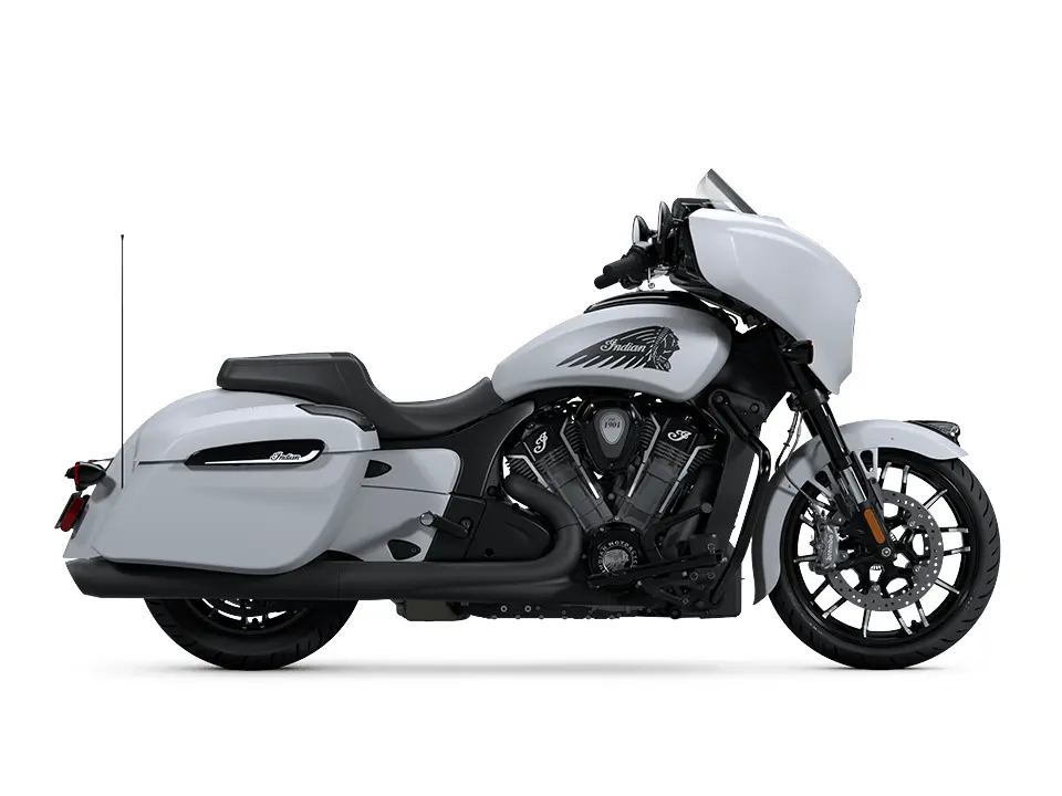 2025 Indian Motorcycle Chieftain PowerPlus Dark Horse with Powerband Audio Package Ghost White Metallic Smoke