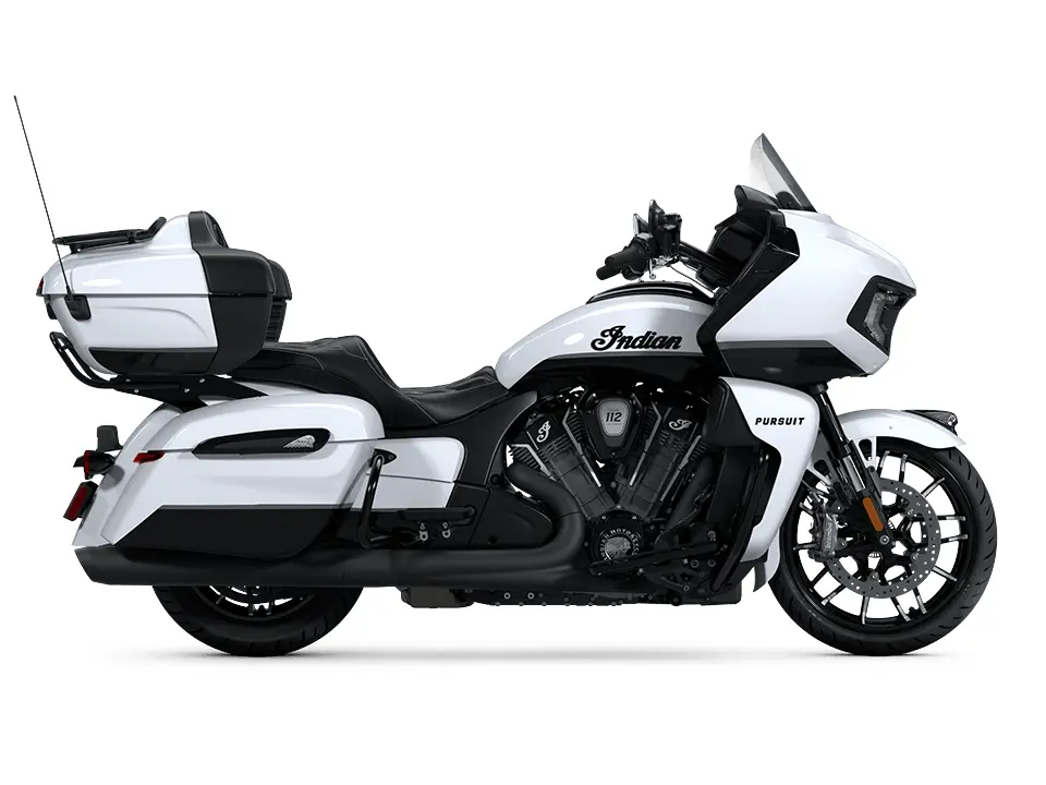 2025 Indian Motorcycle Indian Pursuit Dark Horse with 112 Ghost White Metallic Crystal with Black Vivid Crystal