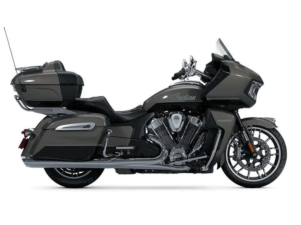 2025 Indian Motorcycle Indian Pursuit Limited with Powerband Audio Package Heavy Metal with Black Metallic